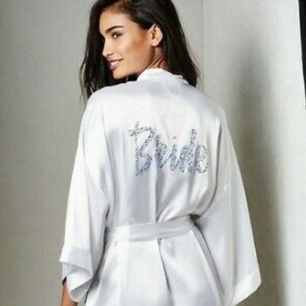 VICTORIAS SECRET - KIMONO WHITE SATIN - WEDDING